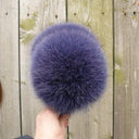 Real Fur Earmuffs for Her, Oversize Earmuffs, Large Fluffy Ear Muffs, Real Fox Fur Earmuffs in Purple, Furry Ear Warmer, Gift For Girlfriend