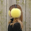 Yellow Fox Fur Earmuffs for Adult, Real Fur Ear Warmers, Fluffy Ear Muffs, Warm Fuzzy Ear Muffs, Fur Accessories, Warm Gift For Teen Girl