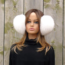 White Fox Fur Earmuffs for Her, Real Fur Ear Muffs, Extra Fluffy Earmuffs, Fuzzy White Ear Warmers, Womans Fur Headband, Gift for Girlfriend