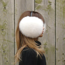 White Fox Fur Earmuffs for Her, Real Fur Ear Muffs, Extra Fluffy Earmuffs, Fuzzy White Ear Warmers, Womans Fur Headband, Gift for Girlfriend