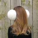 White Fox Fur Earmuffs for Her, Real Fur Ear Muffs, Extra Fluffy Earmuffs, Fuzzy White Ear Warmers, Womans Fur Headband, Gift for Girlfriend