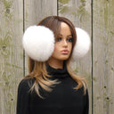 White Fox Fur Earmuffs for Her, Real Fur Ear Muffs, Extra Fluffy Earmuffs, Fuzzy White Ear Warmers, Womans Fur Headband, Gift for Girlfriend