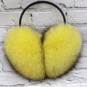 Yellow Fox Fur Earmuffs for Adult, Real Fur Ear Warmers, Fluffy Ear Muffs, Warm Fuzzy Ear Muffs, Fur Accessories, Warm Gift For Teen Girl
