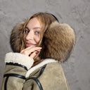 Earmuffs Made of Natural Raccoon Fur, Warm Winter Earmuffs for Adult, Fluffy Fur Headband, Gift for Daughter, Accessory for Cold Weather