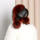Oversized Real Raccoon Fur Trapper Hat with Ear Flaps, Real Leather Winter Hat, Fuzzy Ushanka, Fluffy Bomber Hat, Warm Hat For Cold Weather