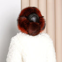 Oversized Real Raccoon Fur Trapper Hat with Ear Flaps, Real Leather Winter Hat, Fuzzy Ushanka, Fluffy Bomber Hat, Warm Hat For Cold Weather