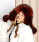 Oversized Real Raccoon Fur Trapper Hat with Ear Flaps, Real Leather Winter Hat, Fuzzy Ushanka, Fluffy Bomber Hat, Warm Hat For Cold Weather
