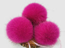 Pink fur pompom for hat, Pink large pompom, Detachable berry pompom, DIY fur, Hat fur ball, Fox fur pompom for hat, Fluffy bommel