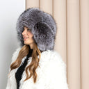 Arctic Fox Winter hat, Women's Winter Head Accessories, Trapper Hat for Sister, Silver Fur Hat With Ear Flaps, Genuine Fluffy Fox Fur Hat