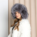 Arctic Fox Winter hat, Women's Winter Head Accessories, Trapper Hat for Sister, Silver Fur Hat With Ear Flaps, Genuine Fluffy Fox Fur Hat