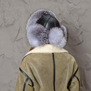 Women's Trapper Hat, Hat with Ear Flaps, Furry Winter Hat for Women, Luxury Real Fox Fur Headwear, Silver Ushanka, Birthday Gift for Wife