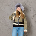 Women's Trapper Hat, Hat with Ear Flaps, Furry Winter Hat for Women, Luxury Real Fox Fur Headwear, Silver Ushanka, Birthday Gift for Wife