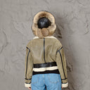 Raccoon Fur Hat, Soft Fluffy Winter Ushanka, Leather Aviator Hat, Plush Trapper Hat for Women, Warm Gift for Mom, Real Fur Fuzzy Bomber Hat