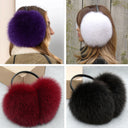 White Fur Ear Muffs Women, Real Fox Fur Earmuffs, Winter Ear Warmers, Warm Fluffy Ear Muffs, Fashion Fur Accessories, Teenage Girl Gifts