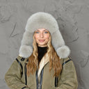 Real Fur Winter Hat, Fur Bomber Hat, Ear Flap Trap Hat, Winter Headwear, Warm Hats For Women, Gift For Sister, Luxury Fur & Leather Ushanka
