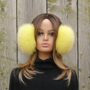 Yellow Fox Fur Earmuffs for Adult, Real Fur Ear Warmers, Fluffy Ear Muffs, Warm Fuzzy Ear Muffs, Fur Accessories, Warm Gift For Teen Girl