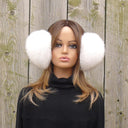 White Fox Fur Earmuffs for Her, Real Fur Ear Muffs, Extra Fluffy Earmuffs, Fuzzy White Ear Warmers, Womans Fur Headband, Gift for Girlfriend