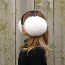White Fox Fur Earmuffs for Her, Real Fur Ear Muffs, Extra Fluffy Earmuffs, Fuzzy White Ear Warmers, Womans Fur Headband, Gift for Girlfriend
