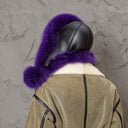Hot Purple Woman's Winter Hat, Real Fox Fur & Leather Trapper Hat, Stylish Purple Bomber Hat, Furry Aviator Hat, Fuzzy Hat, Teen Girl Gift