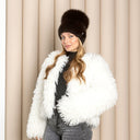 Brown Mink Fur Hat For Women with Pom-Pom, Mink Warm Winter Hat, Women Winter Hat, Women Winter Fluffy Hat Accessories, Gift For Girlfriend