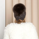Brown Mink Fur Hat For Women with Pom-Pom, Mink Warm Winter Hat, Women Winter Hat, Women Winter Fluffy Hat Accessories, Gift For Girlfriend