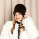 Brown Mink Fur Hat For Women with Pom-Pom, Mink Warm Winter Hat, Women Winter Hat, Women Winter Fluffy Hat Accessories, Gift For Girlfriend