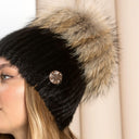 Ladies Mink Fur Hat, Fluffy Hat with Pom Pom, Mink Hat Women, Raccoon Fur Pompom Hat, Real Mink Beanie Woman, Winter Fuzzy Hat, Gift For Her