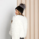 Black Mink Fur Beanie Hat with Fluffy Pompom, Knitted Mink Hat, Real Fur Hat, Fuzzy Beanie, Women Winter Hat, Stylish Gift for Girlfriend