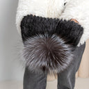 Black Mink Fur Beanie Hat with Fluffy Pompom, Knitted Mink Hat, Real Fur Hat, Fuzzy Beanie, Women Winter Hat, Stylish Gift for Girlfriend