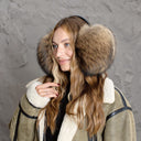 Earmuffs Made of Natural Raccoon Fur, Warm Winter Earmuffs for Adult, Fluffy Fur Headband, Gift for Daughter, Accessory for Cold Weather