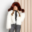Oversized Real Raccoon Fur Trapper Hat with Ear Flaps, Real Leather Winter Hat, Fuzzy Ushanka, Fluffy Bomber Hat, Warm Hat For Cold Weather