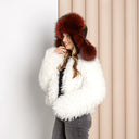 Oversized Real Raccoon Fur Trapper Hat with Ear Flaps, Real Leather Winter Hat, Fuzzy Ushanka, Fluffy Bomber Hat, Warm Hat For Cold Weather