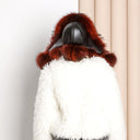 Oversized Real Raccoon Fur Trapper Hat with Ear Flaps, Real Leather Winter Hat, Fuzzy Ushanka, Fluffy Bomber Hat, Warm Hat For Cold Weather