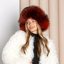 Oversized Real Raccoon Fur Trapper Hat with Ear Flaps, Real Leather Winter Hat, Fuzzy Ushanka, Fluffy Bomber Hat, Warm Hat For Cold Weather