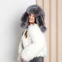 Arctic Fox Winter hat, Women's Winter Head Accessories, Trapper Hat for Sister, Silver Fur Hat With Ear Flaps, Genuine Fluffy Fox Fur Hat