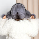 Arctic Fox Winter hat, Women's Winter Head Accessories, Trapper Hat for Sister, Silver Fur Hat With Ear Flaps, Genuine Fluffy Fox Fur Hat