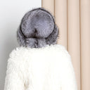 Arctic Fox Winter hat, Women's Winter Head Accessories, Trapper Hat for Sister, Silver Fur Hat With Ear Flaps, Genuine Fluffy Fox Fur Hat