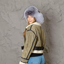 Women's Trapper Hat, Hat with Ear Flaps, Furry Winter Hat for Women, Luxury Real Fox Fur Headwear, Silver Ushanka, Birthday Gift for Wife