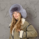 Women's Trapper Hat, Hat with Ear Flaps, Furry Winter Hat for Women, Luxury Real Fox Fur Headwear, Silver Ushanka, Birthday Gift for Wife