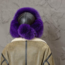 Hot Purple Woman's Winter Hat, Real Fox Fur & Leather Trapper Hat, Stylish Purple Bomber Hat, Furry Aviator Hat, Fuzzy Hat, Teen Girl Gift