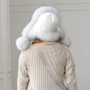 Snow White Saga Fox Fur Trapper Hat, Real Leather Ushanka, Winter Hat With Earflaps, Fluffy Aviator Hat, Gift For Her, Warm Fuzzy Bomber Hat