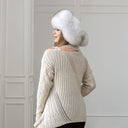 Snow White Saga Fox Fur Trapper Hat, Real Leather Ushanka, Winter Hat With Earflaps, Fluffy Aviator Hat, Gift For Her, Warm Fuzzy Bomber Hat