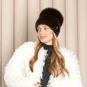 Brown Mink Fur Hat For Women with Pom-Pom, Mink Warm Winter Hat, Women Winter Hat, Women Winter Fluffy Hat Accessories, Gift For Girlfriend