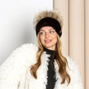 Ladies Mink Fur Hat, Fluffy Hat with Pom Pom, Mink Hat Women, Raccoon Fur Pompom Hat, Real Mink Beanie Woman, Winter Fuzzy Hat, Gift For Her