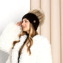Ladies Mink Fur Hat, Fluffy Hat with Pom Pom, Mink Hat Women, Raccoon Fur Pompom Hat, Real Mink Beanie Woman, Winter Fuzzy Hat, Gift For Her