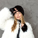 Warm Winter Fur Hat, Mink Fur Hat for Woman, Brown Furry Beanie, Knitted Fluffy Beanie, Gift for Her, Real Mink Fur Hat, Fur Hat For Grandma