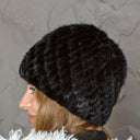 Warm Winter Fur Hat, Mink Fur Hat for Woman, Brown Furry Beanie, Knitted Fluffy Beanie, Gift for Her, Real Mink Fur Hat, Fur Hat For Grandma