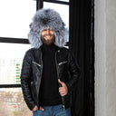 Silver Fox Fur Ushanka Hat for Men, One Piece Fur Winter Trapper Hat, Genuine Fox Fur Hat for Extreme Cold, Oversized Earflaps Hat for Him