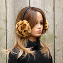 Fashion Leopard Style Earmuffs From Real Rex Rabbit Fur, Warm Women Earmuffs, Fluffy Earmuffs, Fuzzy Ear Warmer, Perfect Gift for Girlfriend