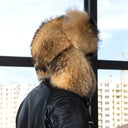 Oversized Raccoon Fur Trapper Hat, Extra Fluffy Fur Hat for Men, Natural Brown Genuine Fur Bomber Cap, Premium Fuzzy Trapper Hat, Dad Gift
